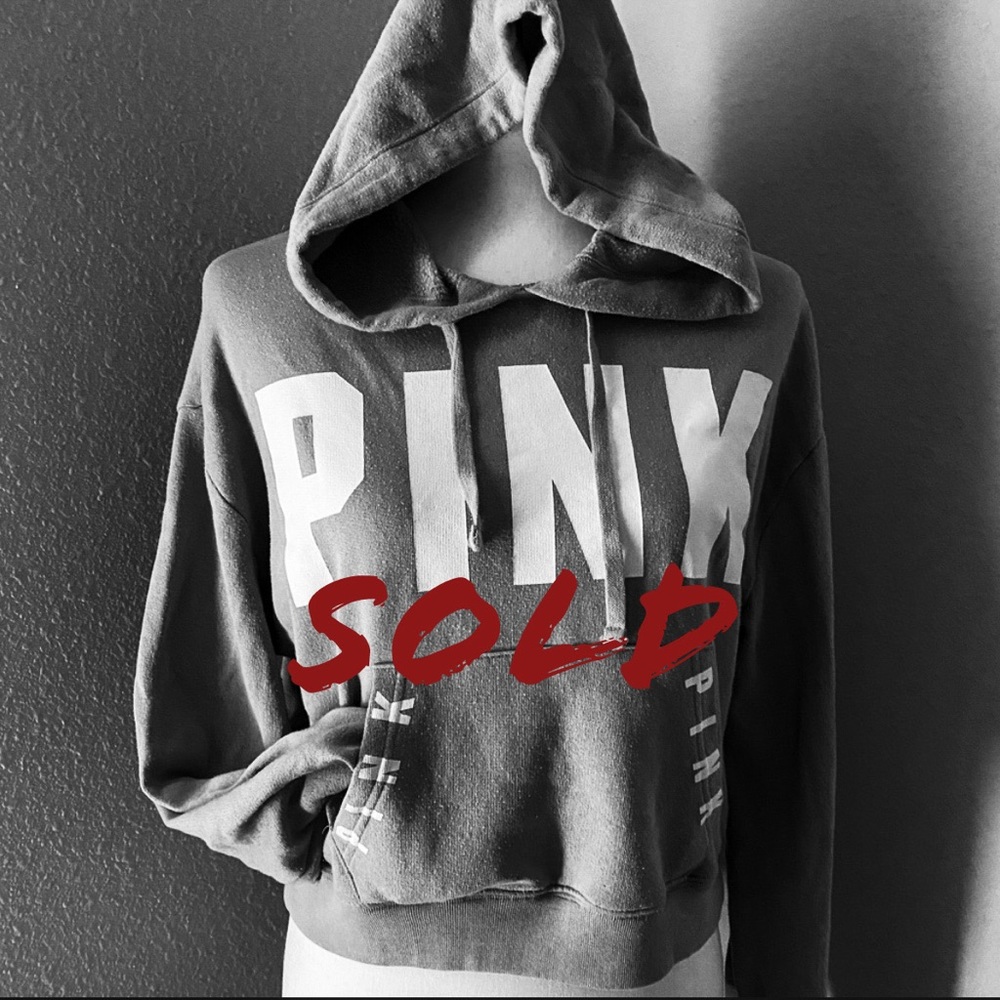 VS PINK light green cropped hoodie